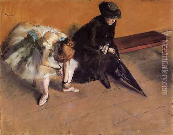 Waiting, c.1882 Oil Painting - Edgar Degas