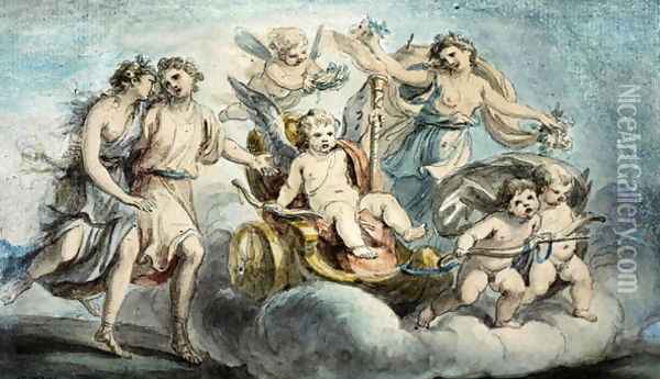 The Triumph of Cupid Oil Painting - Giovanni Battista Cipriani