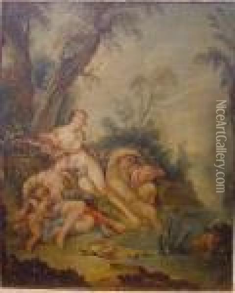Diana And Nymphs By A Pond Oil Painting - Francois Boucher