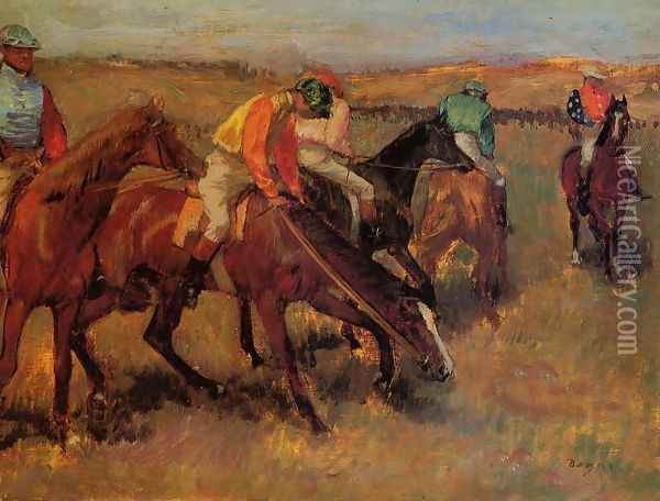 Before the Race II Oil Painting - Edgar Degas