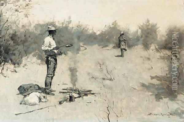 Hello, Jose (Unexpected Guest) Oil Painting - Frederic Remington