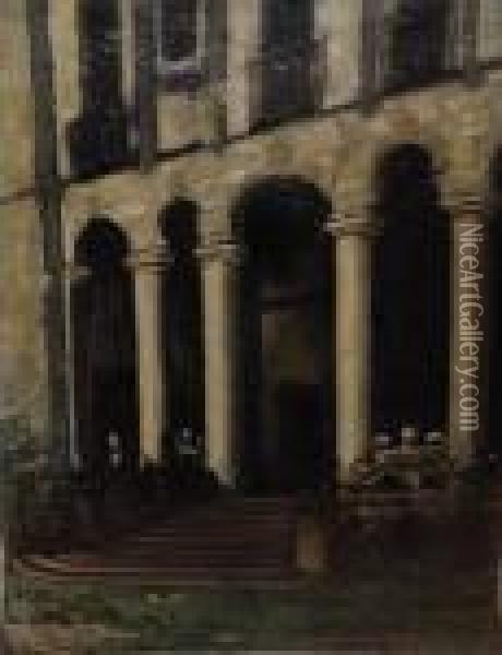 Ingresso Di Palazzo Oil Painting - Lorenzo Delleani