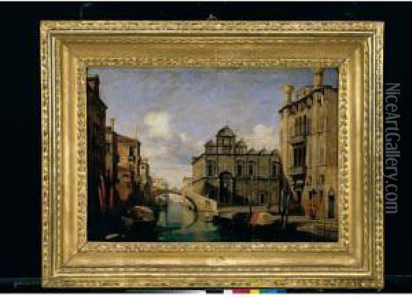 Venezia, Veduta Del Campo Ss. Giovanni E Paolo Oil Painting - Jules Romain Joyant