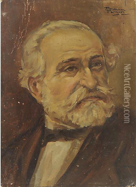 Ritratto Di Giuseppe Verdi Oil Painting - E. Fornari