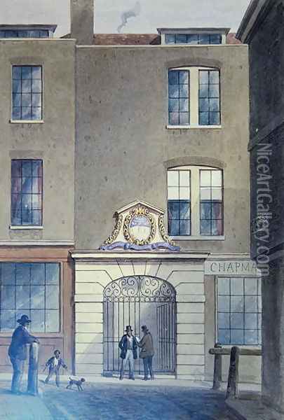 The Entrance to BakersHall, 1855 Oil Painting - Thomas Hosmer Shepherd