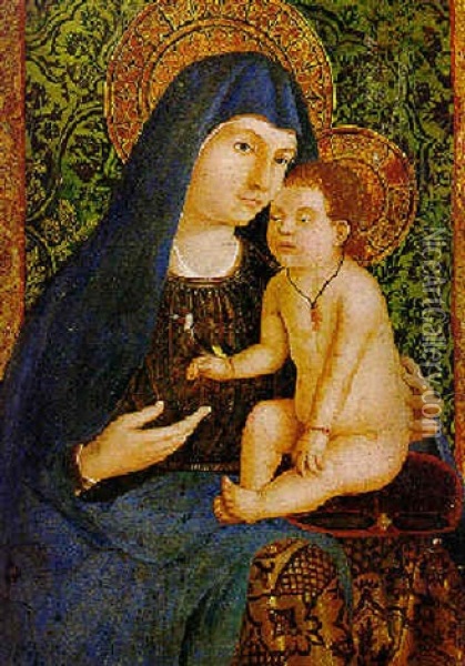 Madonna And Child Oil Painting - Antonio de Saliba