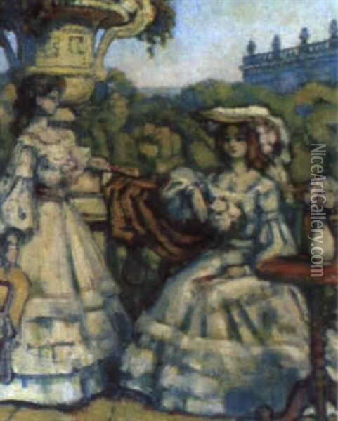 Deux Jeunes Femmes Oil Painting - Charles Francois Prosper Guerin
