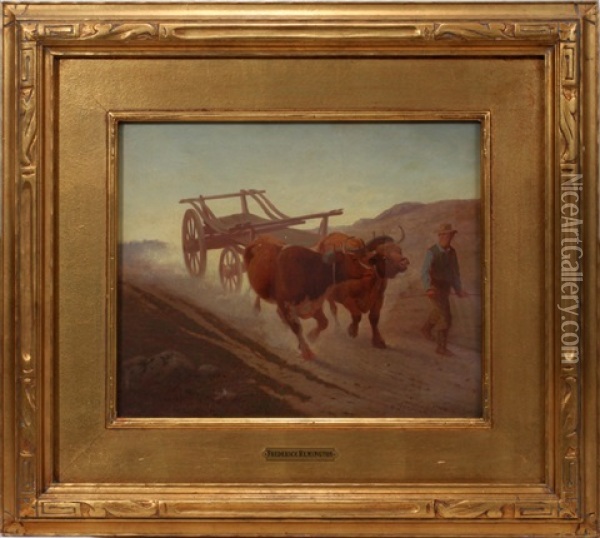 Utah Landscape With Oxen Oil Painting - Frederic Remington