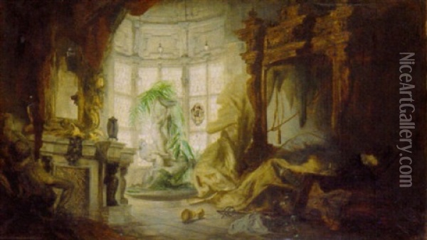 Interieur Mit Tod Don Juans Oil Painting - Karl Theodor von Piloty