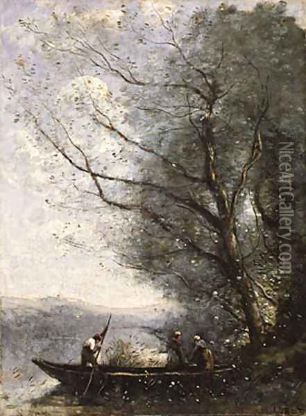 The Ferryman ca 1865 Oil Painting - Jean-Baptiste-Camille Corot