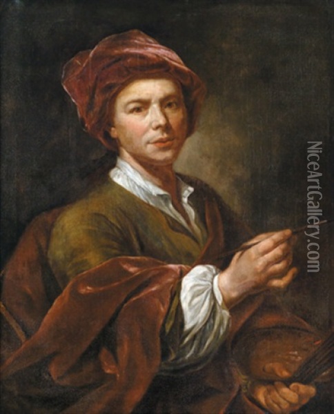 Bildnis Eines Malers - Ritratto Di Pittore Oil Painting - Paolo Borroni
