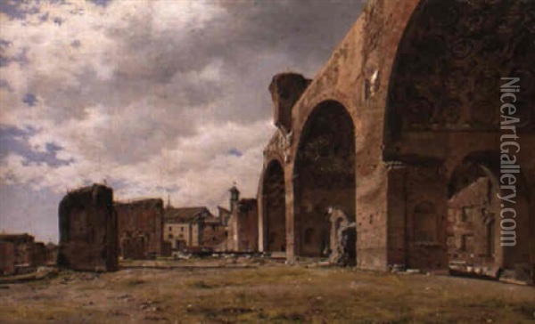 Basilica Constantino Oil Painting - Josef Theodor Hansen