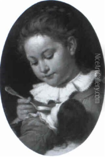 Die Puppenmutter Oil Painting - Rudolf Epp