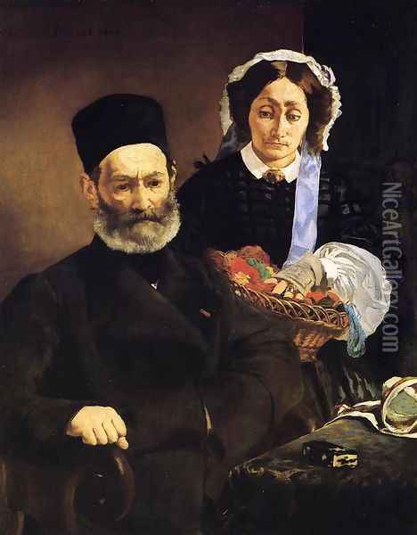 Portrait of Monsieur and Madame Manet Oil Painting - Edouard Manet
