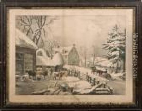 And Ives, American Oil Painting - Currier & Ives Publishers