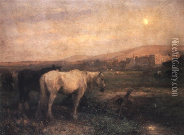 Moonrise, Amberly Oil Painting - Arthur Winter Shaw
