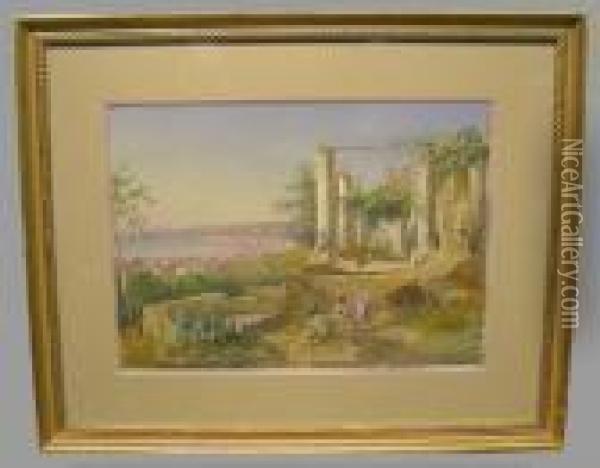 View Of The Bay Of Naples Oil Painting - Guglielmo Giusti