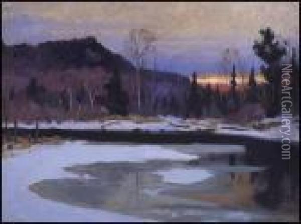 Evening Glow, Near Lac Tremblant Oil Painting - Maurice Galbraith Cullen