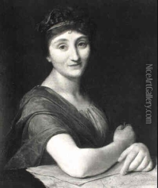 Portrait D'angelique Gaudo Oil Painting - Constance Marie (Blondelu) Charpentier