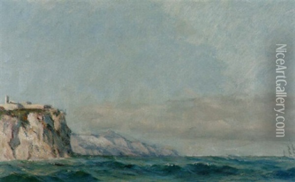 Falaises Pres La Mer Oil Painting - William De Goumois
