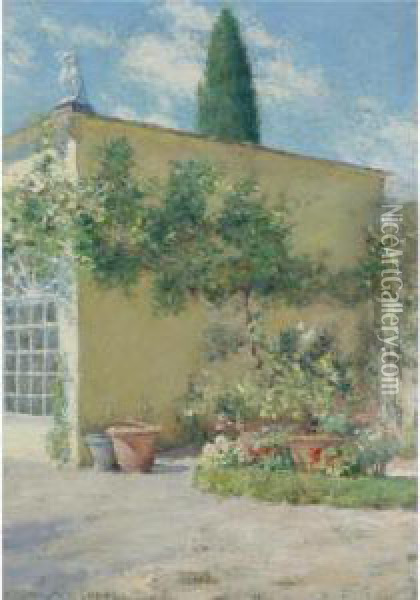 Orangerie Of The Chase Villa In Florence Oil Painting - William Merritt Chase