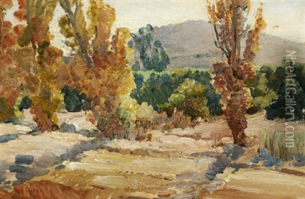 Lumbar De Poplars, Autumn Oil Painting - Charles Arthur Fries