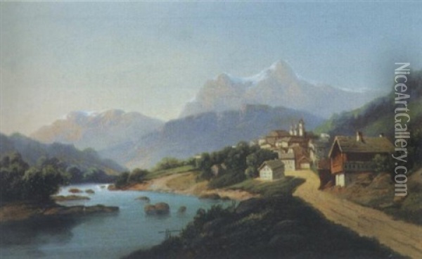 Berchtesgaden Oil Painting - Hubert Sattler