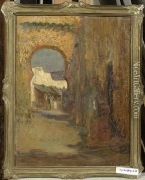 Porte Mauresque (betuan). Oil Painting - Charles Henri Gaston Dagnac-Riviere