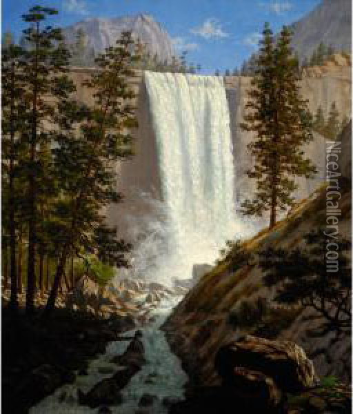 Vernal Falls, 
Yosemite Valley Oil Painting - Enoch Wood Perry