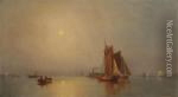 Morning Glow On The Harbor Oil Painting - James Brade Sword