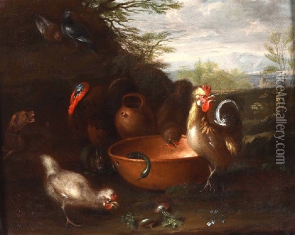 Animali Da Cortile Oil Painting - Jan Thomas I Roos
