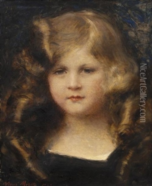 Portrait De Jeune Fille Oil Painting - Aime Nicolas Morot