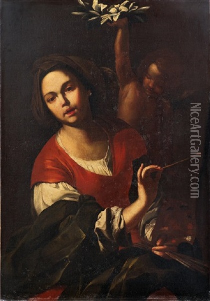 Allegorie Der Malerei Oil Painting - Bernardo Cavallino