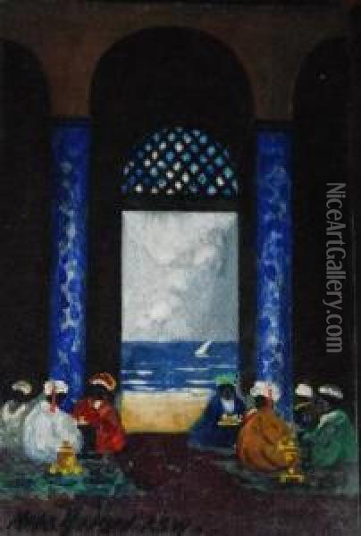 Moorish Cafe Oil Painting - Hans Jacob Hansen