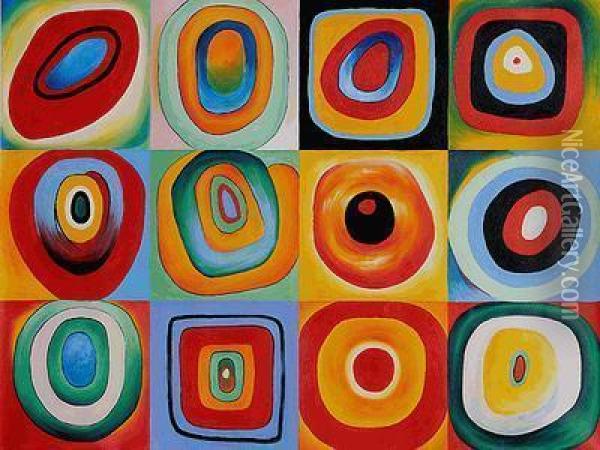Farbstudie Quadrate (color Study Of Squares) Oil Painting - Wassily Kandinsky