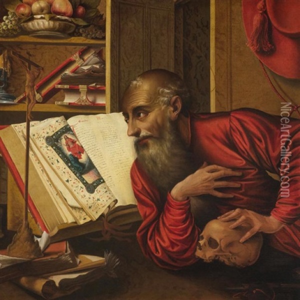 Heiliger Hieronymus Oil Painting - Marinus van Reymerswaele