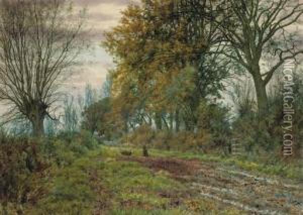 Rabbits On A Country Path Oil Painting - William Fraser Garden