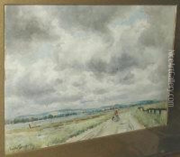 Near Langstone Bridge, Hayling, Ireland Oil Painting - R. Hamilton Chapman