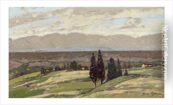 Apres L'orage En Bresse Oil Painting - Henry Grosjean