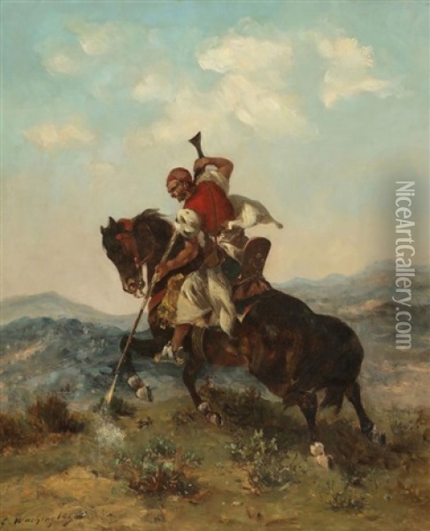 Orientalischer Reiter Mit Gewehr Oil Painting - Georges Washington