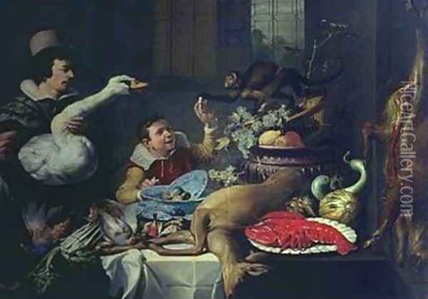 The Monkey and the Gander Oil Painting - Frans Snyders