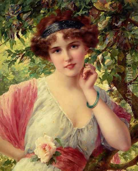 A Summer Rose Oil Painting - Emile Vernon