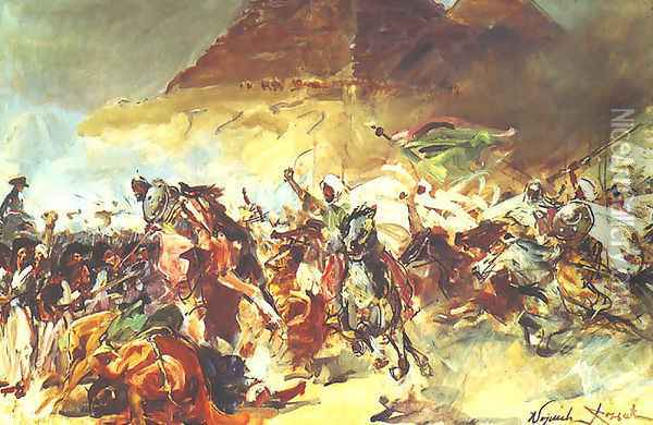 Battle of the Pyramids Oil Painting - Wojciech Kossak