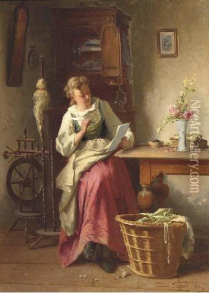 Writing To A Loved One Oil Painting - Theodore Gerard