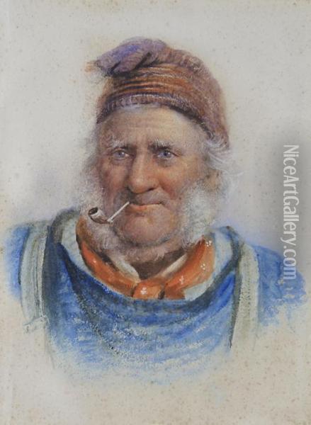 Portrait Of A Fisherman Oil Painting - James Drummond