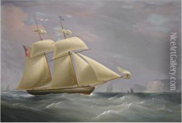 The Topsail Schooner Amy Stockdale Off Dover Oil Painting - William Huggins