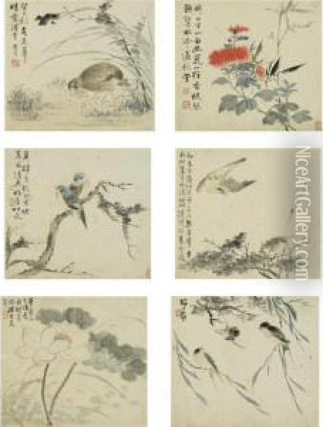 Flowers And Birds Oil Painting - Li Yu