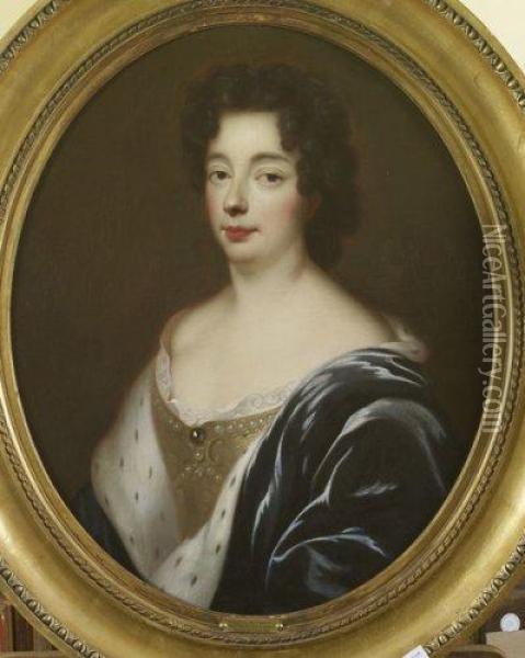 Portrait De Marie-anne-christine-victoire De Baviere, Dite Lagrande Dauphine (1660-1690) Oil Painting - Francois de Troy