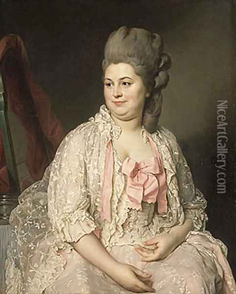 Madame de Saint Maurice 1776 Oil Painting - Joseph Siffrein Duplessis
