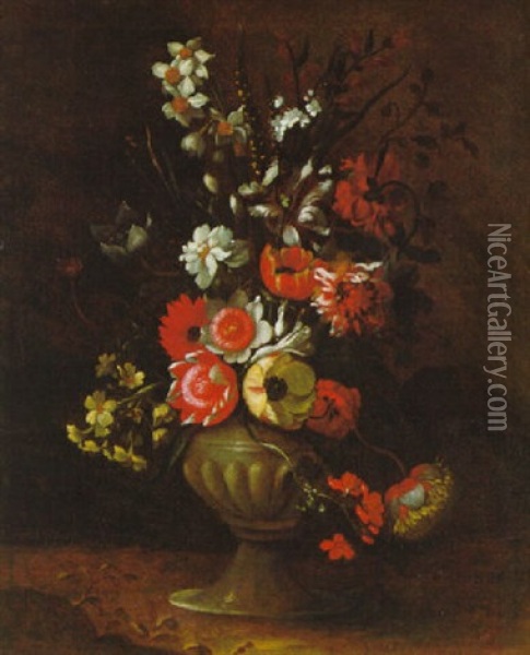 Blumenstraus In Einer Ziervase Oil Painting - Andrea Belvedere